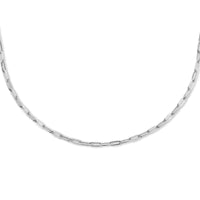 vDam Ketting Paperclip Platte Buis 2,2 Mm Zilver Gerhodineerd 1335811