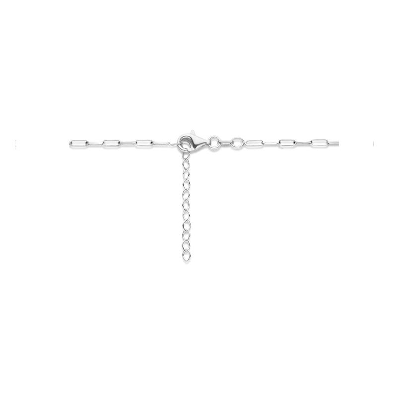 vDam Ketting Paperclip Platte Buis 2,3 Mm 42cm + 3 Cm Zilver Gerhodineerd 1335418  42cm