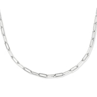 vDam Ketting Paperclip Platte Buis 2,3 Mm 42 + 3 Cm Zilver Gerhodineerd 1335418