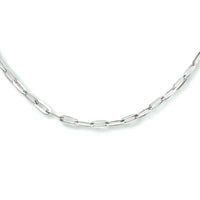 vDam Ketting Paperclip Platte Buis 2,5 Mm 40 + 4 Cm Zilver Gerhodineerd 1333929