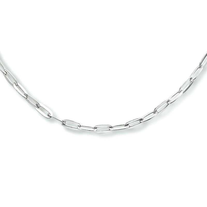 vDam Ketting Paperclip Platte Buis 2,5 Mm 40 + 4 Cm Zilver Gerhodineerd 1333929