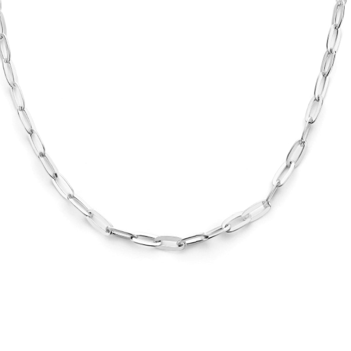 vDam Ketting Paperclip Platte Buis 25 Mm Zilver Gerhodineerd 1334980