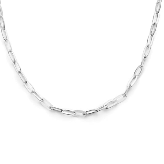 vDam Ketting Paperclip Platte Buis 25 Mm Zilver Gerhodineerd 1334980