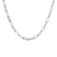 vDam Ketting Paperclip Platte Buis 3,7 Mm Zilver Gerhodineerd 1332363