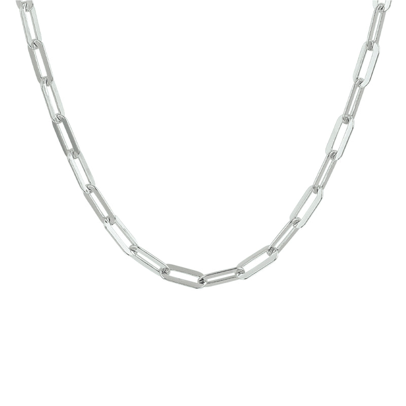 vDam Ketting Paperclip Platte Buis 3,7 Mm Zilver Gerhodineerd 1332363