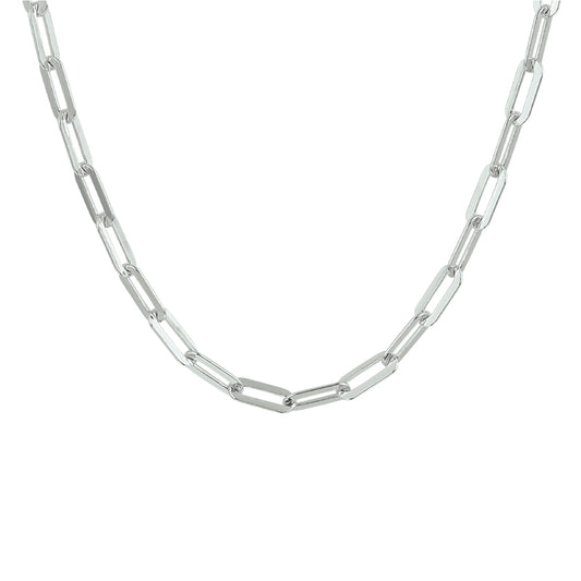 vDam Ketting Paperclip Platte Buis 3,7 Mm Zilver Gerhodineerd 1332363