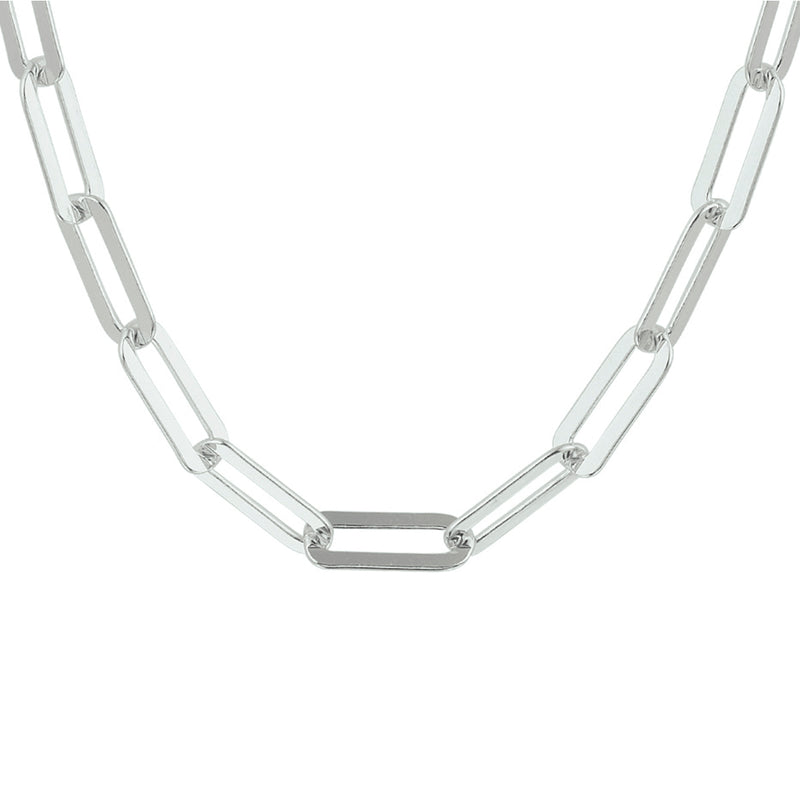 vDam Ketting Paperclip Platte Buis 5,4 Mm Zilver Gerhodineerd 1332366