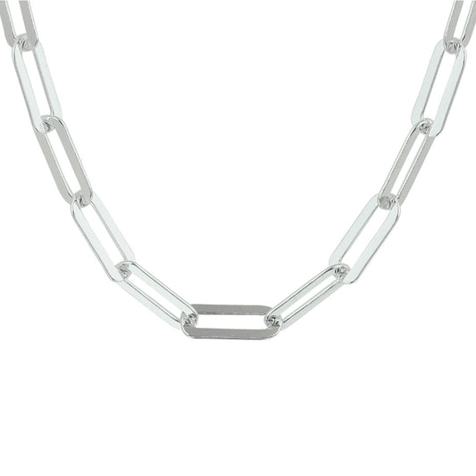 vDam Ketting Paperclip Platte Buis 5,4 Mm Zilver Gerhodineerd 1332366