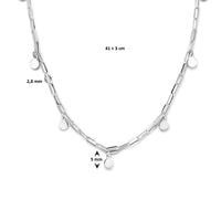 vDam Ketting Paperclip Platte Buis En Rondjes 2,8 Mm 41cm + 3 Cm Zilver Gerhodineerd 1334753  41cm