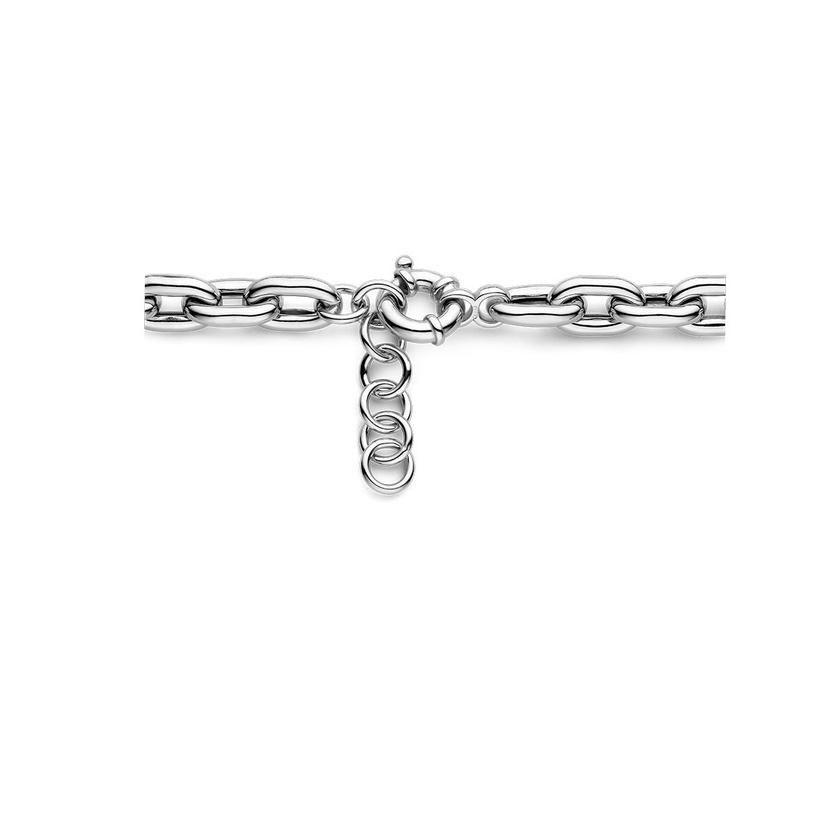 vDam Ketting Paperclip Ronde Buis 10,6 Mm 43 + 3 Cm Met Groot Springslot Zilver Gerhodineerd 1337780