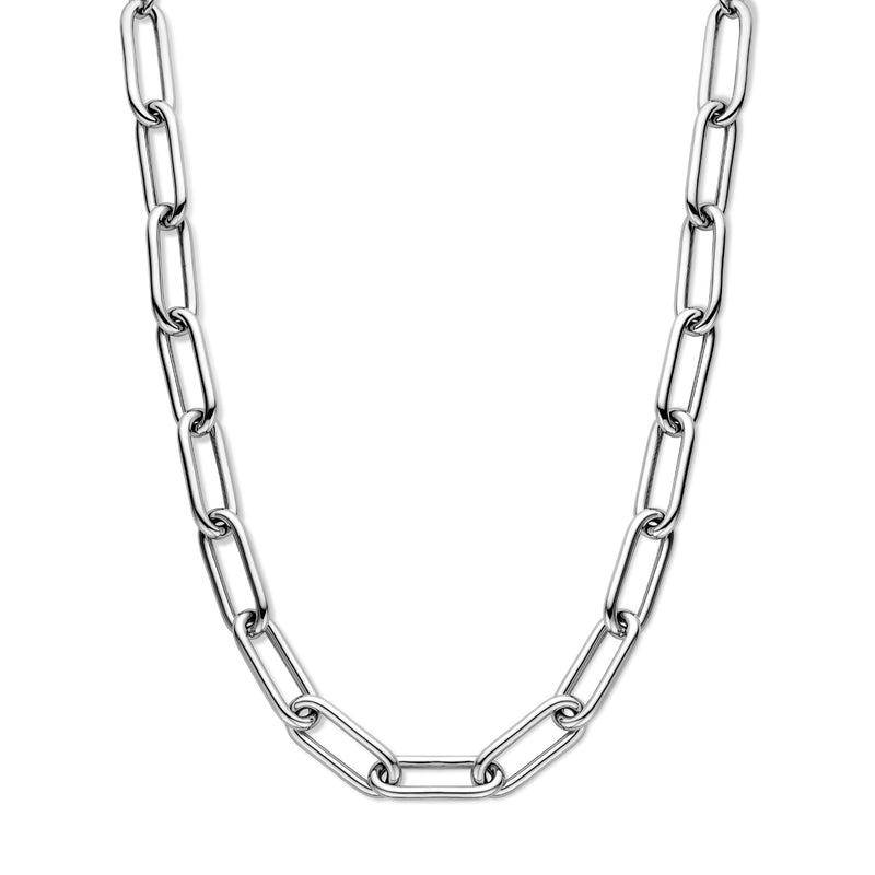 vDam Ketting Paperclip Ronde Buis 11,5 Mm 43 + 3,5 Cm Zilver Gerhodineerd 1338131