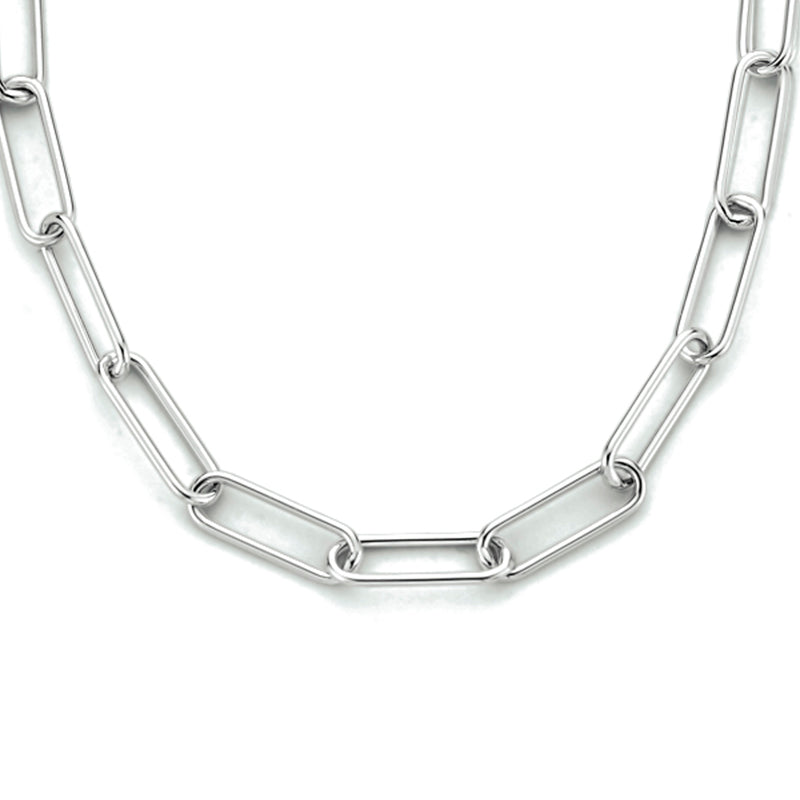 vDam Ketting Paperclip Ronde Buis 3,0 Mm 45 Cm Zilver Gerhodineerd 1333770