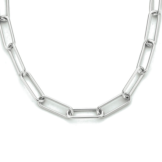 vDam Ketting Paperclip Ronde Buis 3,0 Mm 45 Cm Zilver Gerhodineerd 1333770