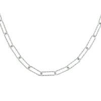 vDam Ketting Paperclip Ronde Buis 3,4 Mm 45 Cm Zilver Gerhodineerd 1332769