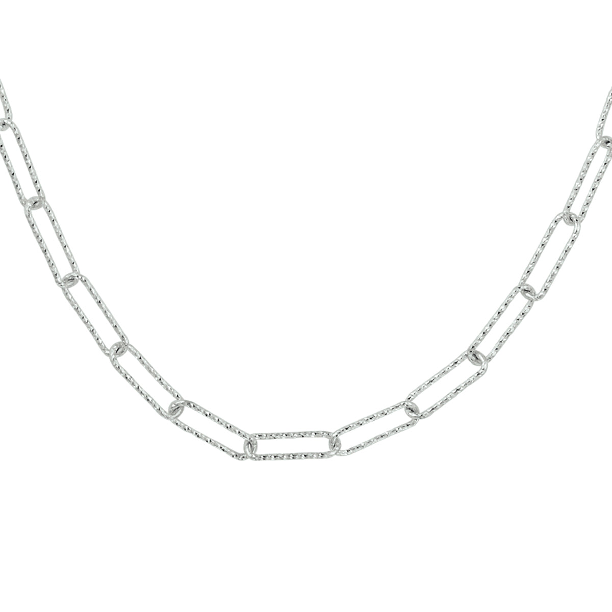 vDam Ketting Paperclip Ronde Buis 3,4 Mm 45 Cm Zilver Gerhodineerd 1332769