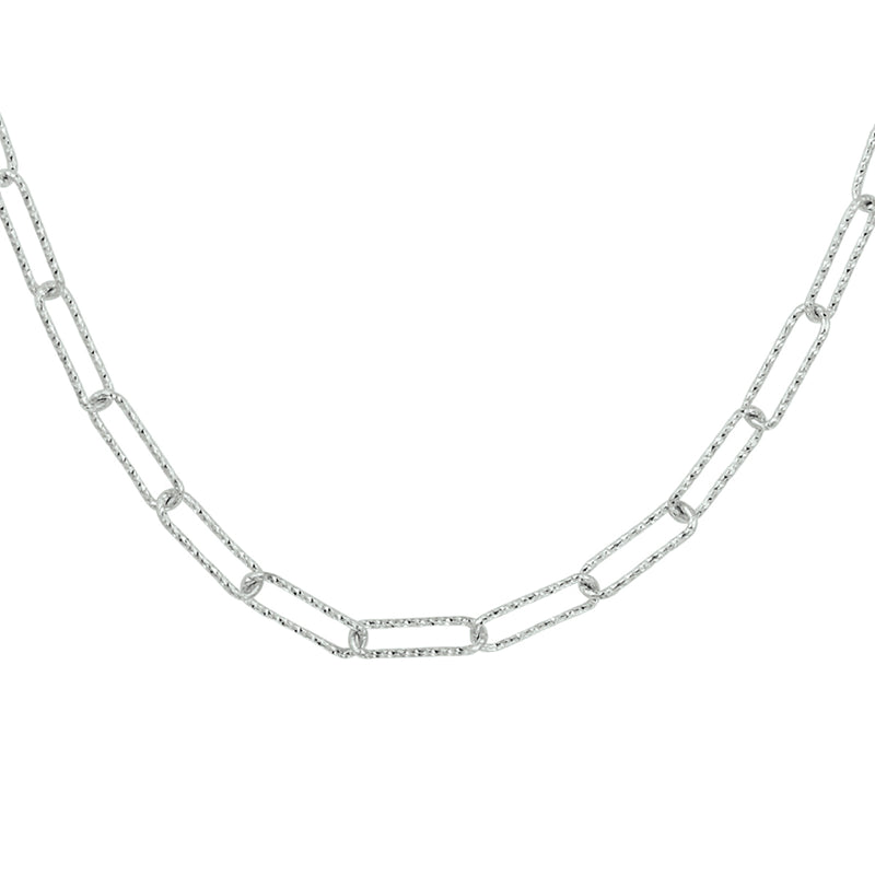 vDam Ketting Paperclip Ronde Buis 3,4 Mm 45 Cm Zilver Gerhodineerd 1332769