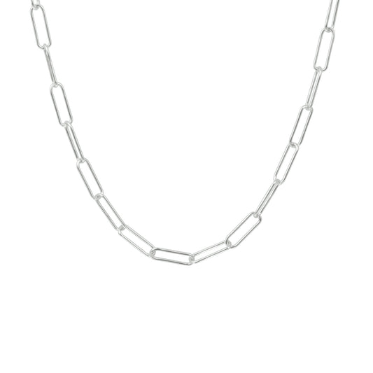 vDam Ketting Paperclip Ronde Buis 3,5 Mm 45 Cm Zilver Gerhodineerd 1333321