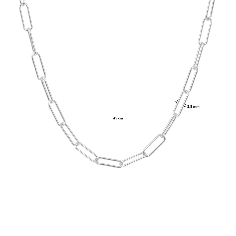 vDam Ketting Paperclip Ronde Buis 3,5 Mm 45cm Cm Zilver Gerhodineerd 1333321  45cm