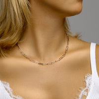 vDam Ketting Paperclip Ronde Buis 5,0 Mm 45cm Cm Zilver Gerhodineerd 1333324  45cm