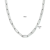 vDam Ketting Paperclip Ronde Buis 5,6 Mm 45cm Cm Zilver Gerhodineerd 1333939  45cm