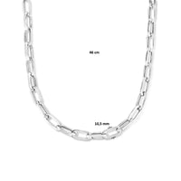 vDam Ketting Paperclip Vierkante Buis 10,5 Mm 46cm Cm Zilver Gerhodineerd 1335913  46cm