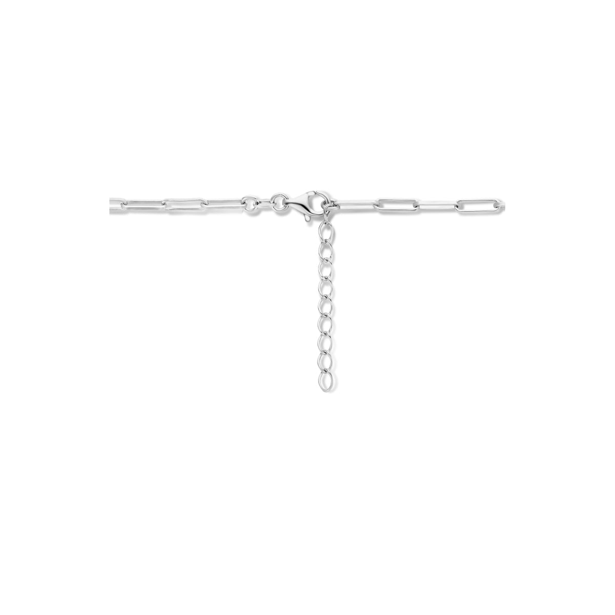 vDam Ketting Paperclip Vierkante Buis 2,3 Mm 41cm + 4 Cm Zilver Gerhodineerd 1335080  41cm