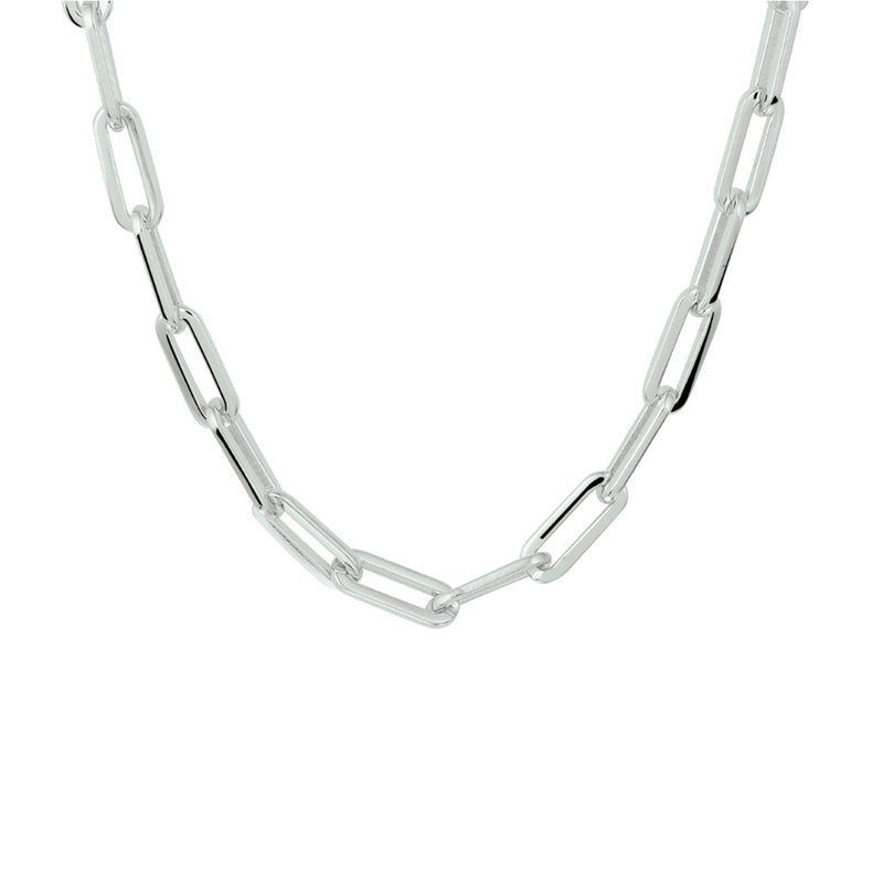 vDam Ketting Paperclip Vierkante Buis 4,5 Mm Zilver Gerhodineerd 1332325