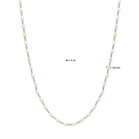 vDam Ketting Parel 3,8 Mm 40cm + 3 Cm Zilver Gerhodineerd 1338220  40cm