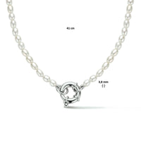 vDam Ketting Parel 3,8 Mm 41cm Cm Met Groot Springslot Zilver Gerhodineerd 1334621  41cm