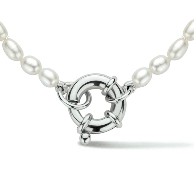 vDam Ketting Parel 3,8 Mm 41 Cm Met Groot Springslot Zilver Gerhodineerd 1334621