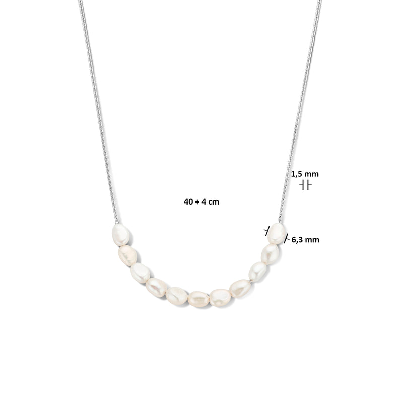 vDam Ketting Parel 40cm + 4 Cm Zilver Gerhodineerd 1335741  40cm