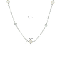 vDam Ketting Parel 41cm + 4 Cm Zilver Gerhodineerd 1332316  41cm