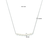 vDam Ketting Parel 42cm + 3 Cm Zilver Gerhodineerd 1334316  42cm