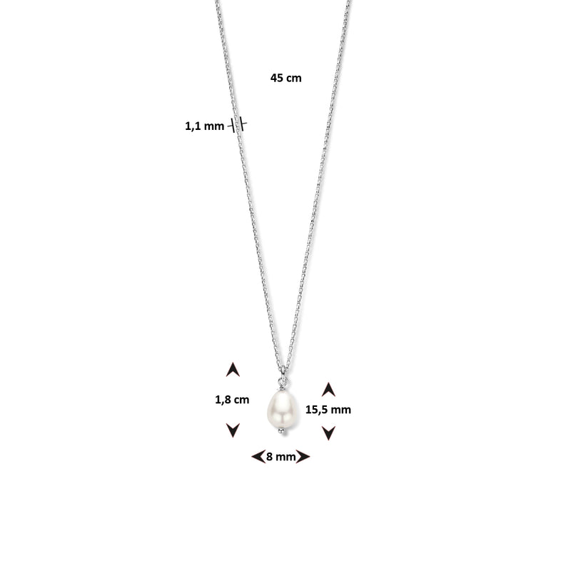 vDam Ketting Parel 45cm Cm Zilver Gerhodineerd 1335362  45cm
