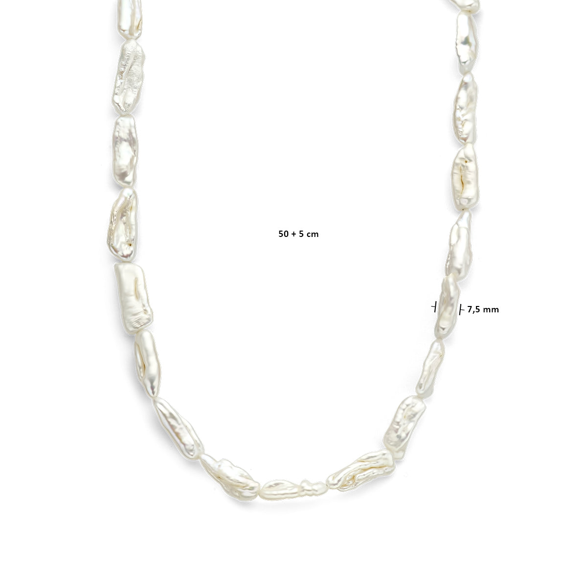 vDam Ketting Parel Barok 7,5 Mm Zilver Gerhodineerd 1337712  50cm