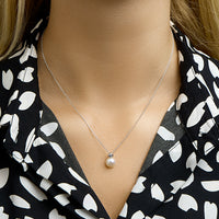 vDam Ketting Parel En Zirkonia 42 + 3 Cm Zilver Gerhodineerd 1330505  41cm