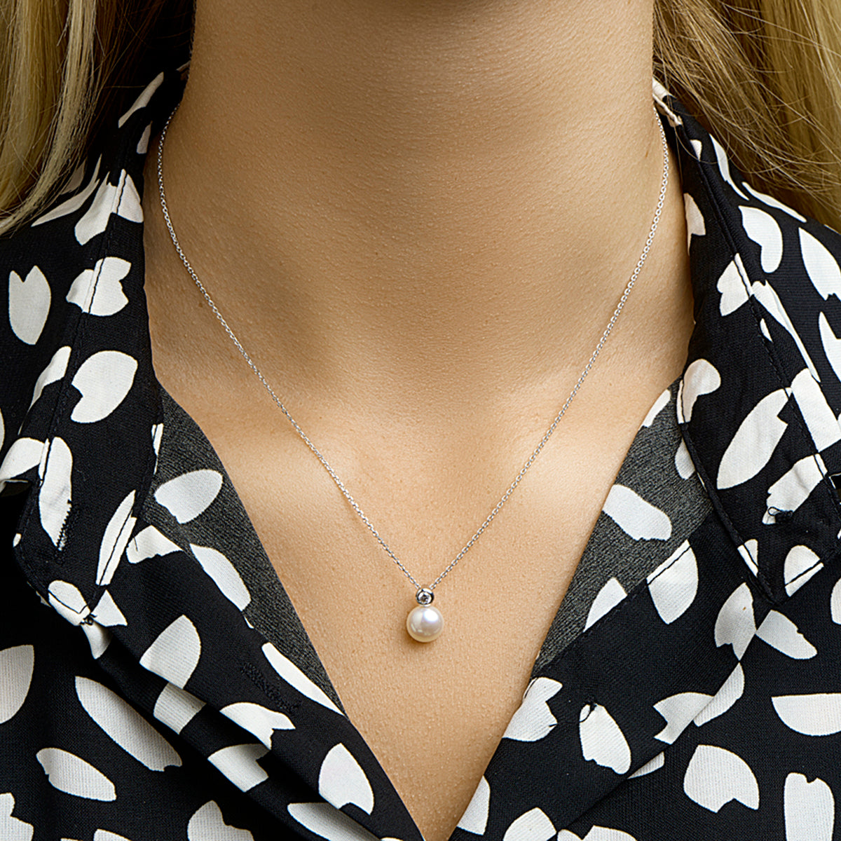 vDam Ketting Parel En Zirkonia 42 + 3 Cm Zilver Gerhodineerd 1330505  41cm