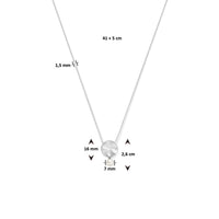 vDam Ketting Parel Rondje 41cm + 5 Cm Poli/mat Zilver Gerhodineerd 1335658  41cm