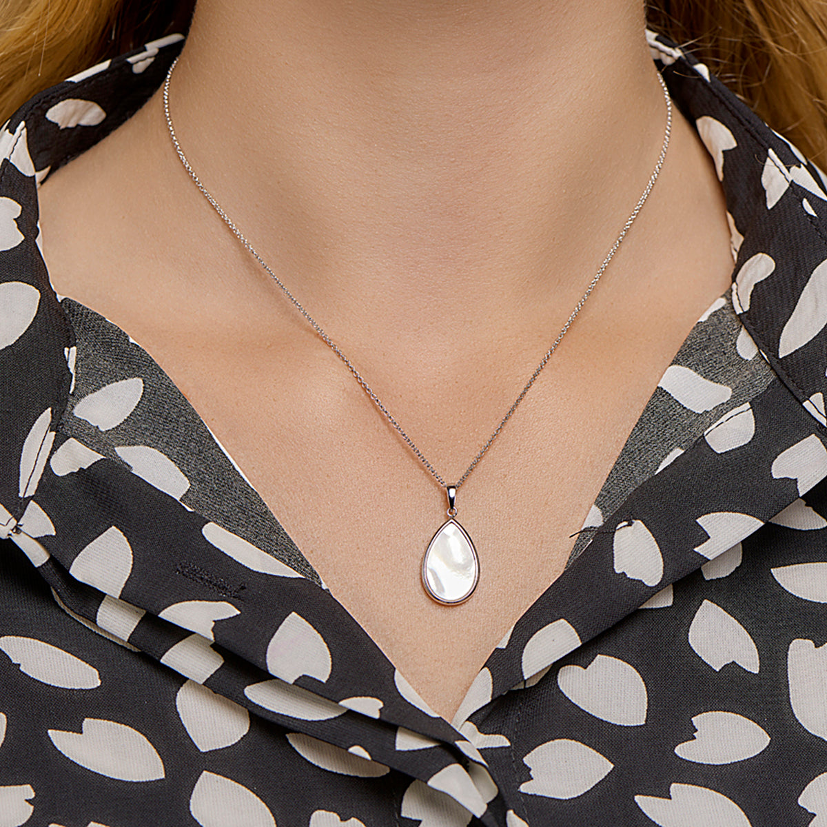 vDam Ketting Parelmoer 42cm + 3 Cm Zilver Gerhodineerd 1326659  42cm