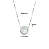vDam Ketting Parelmoer En Zirkonia 40cm + 5 Cm Zilver Gerhodineerd 1325231  40cm