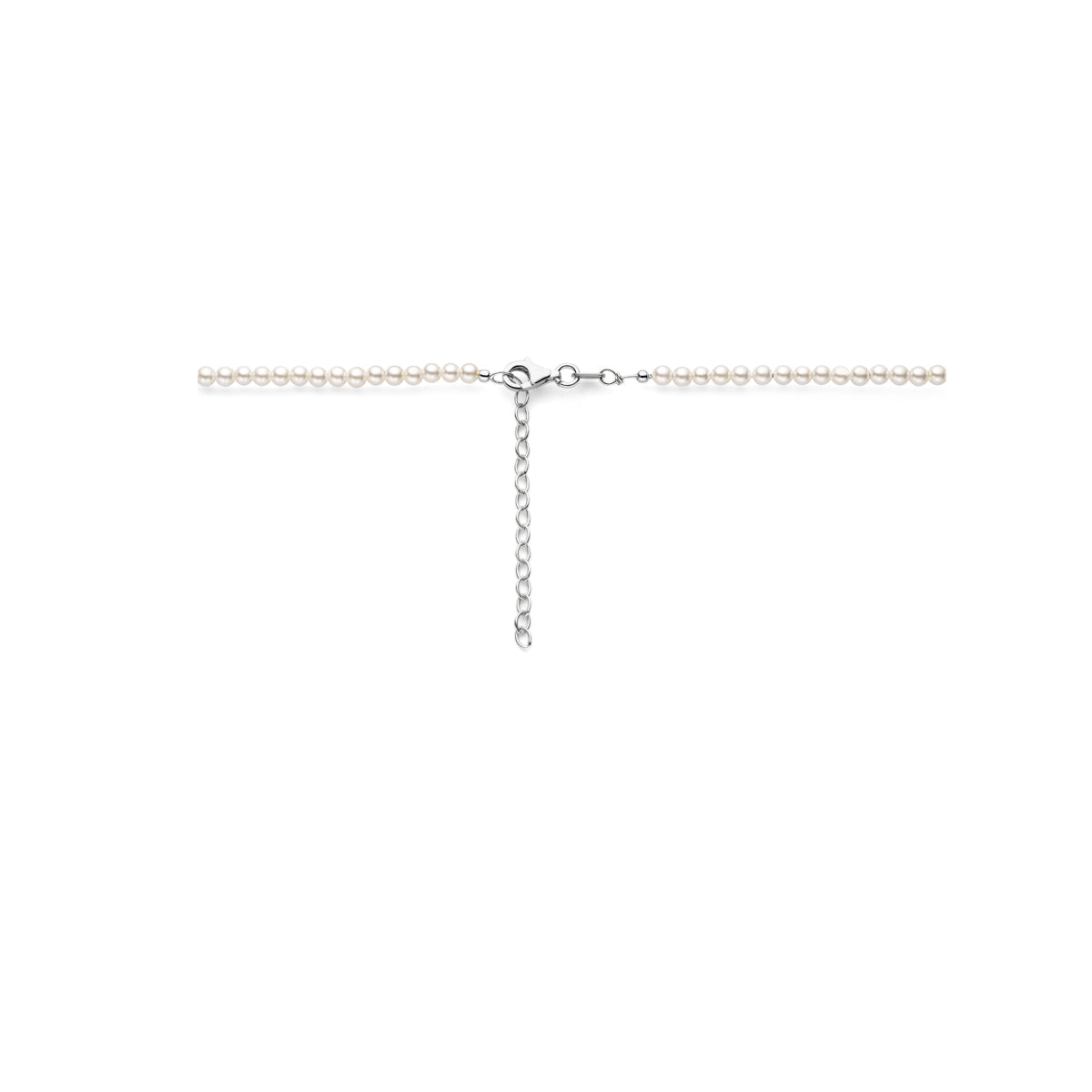 vDam Ketting Parels 3,2 Mm 40cm + 5 Cm Zilver Gerhodineerd 1338254  40cm