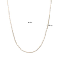 vDam Ketting Parels 3,2 Mm 40cm + 5 Cm Zilver Gerhodineerd 1338254  40cm