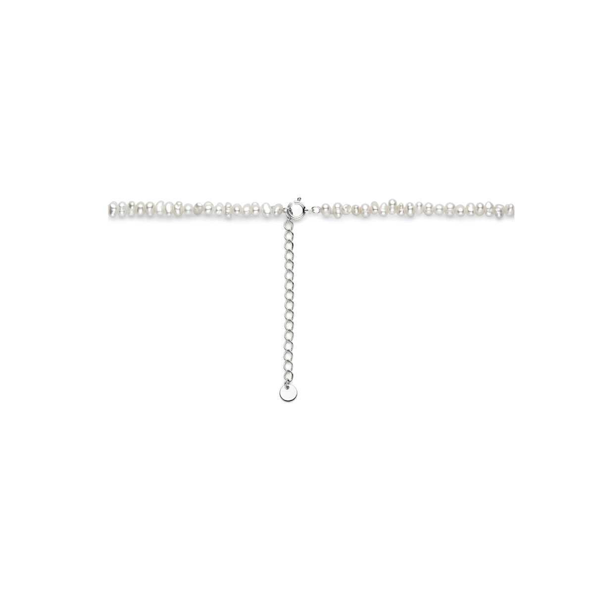 vDam Ketting Parels 40cm + 5 Cm Zilver Gerhodineerd 1341174  40cm
