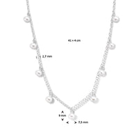 vDam Ketting Parels  41cm + 4 Cm Zilver Gerhodineerd 1336546  41cm