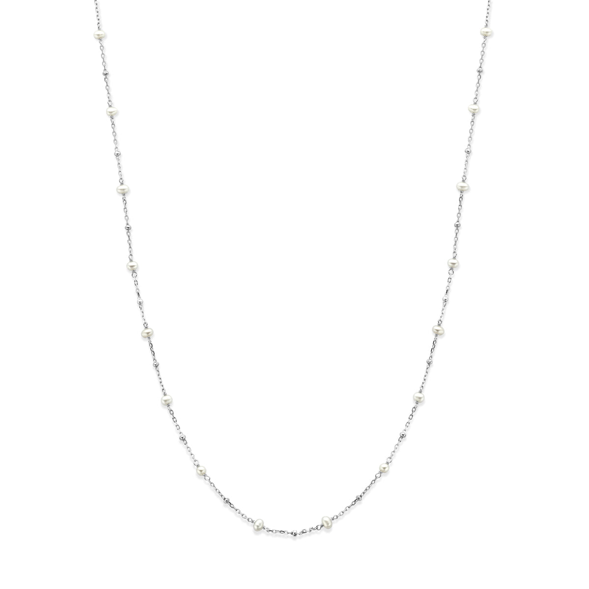 vDam Ketting Parels 41 + 4 Cm Zilver Gerhodineerd 1341149