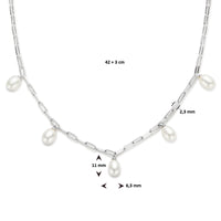 vDam Ketting Parels  42cm + 3 Cm Zilver Gerhodineerd 1336180  42cm