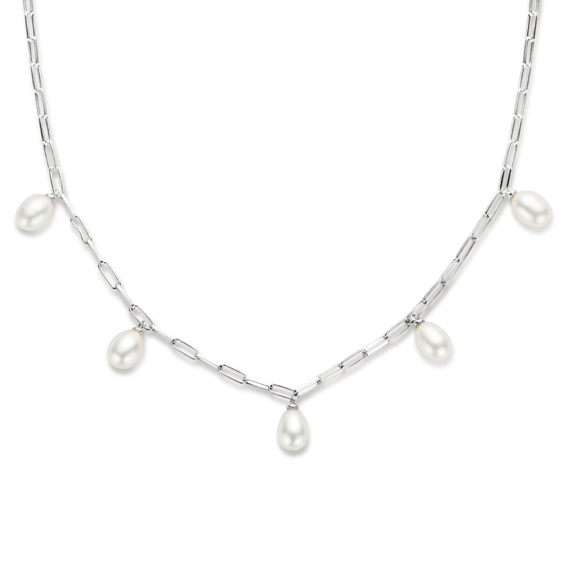 vDam Ketting Parels  42 + 3 Cm Zilver Gerhodineerd 1336180