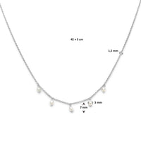 vDam Ketting Parels 42cm + 3 Cm Zilver Gerhodineerd 1336932  42cm