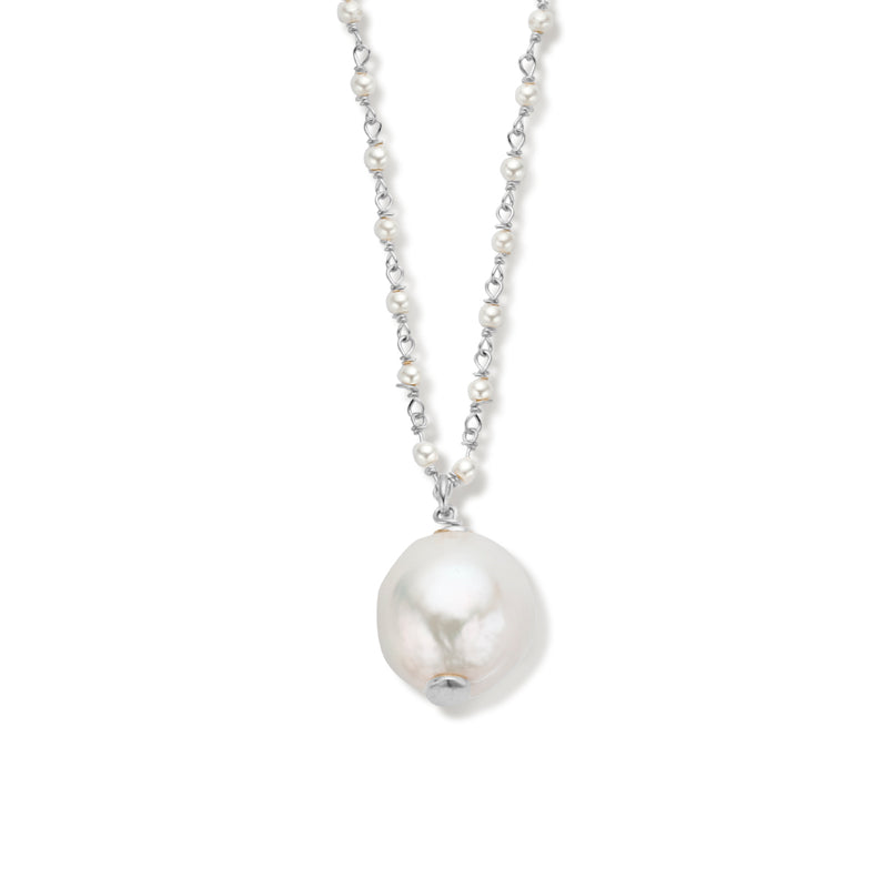 vDam Ketting Parels 45 + 5 Cm Zilver Gerhodineerd 1336028