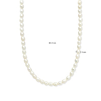 vDam Ketting Parels 5,0 Mm 40cm + 5 Cm Zilver Gerhodineerd 1337724  40cm
